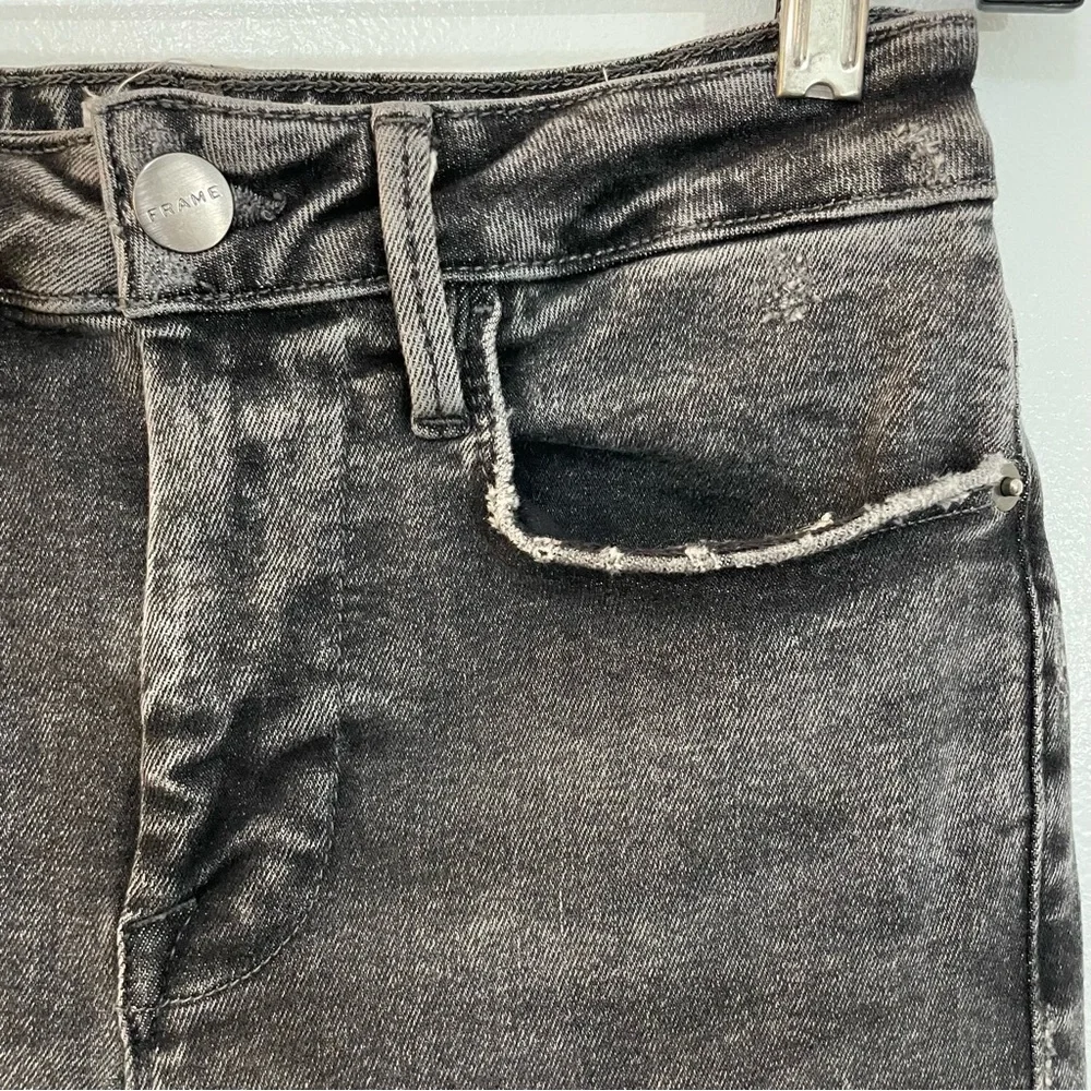 Frame Denim Black Gray Mini Boot Jeans
